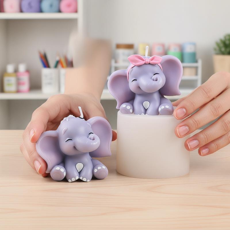 3D Printing With Silicone - แม่พิมพ์เทียนซิลิโคนรูปช้าง 3 มิติ น่ารัก ใช้งานง่าย นำกลับมาใช้ใหม่ได้