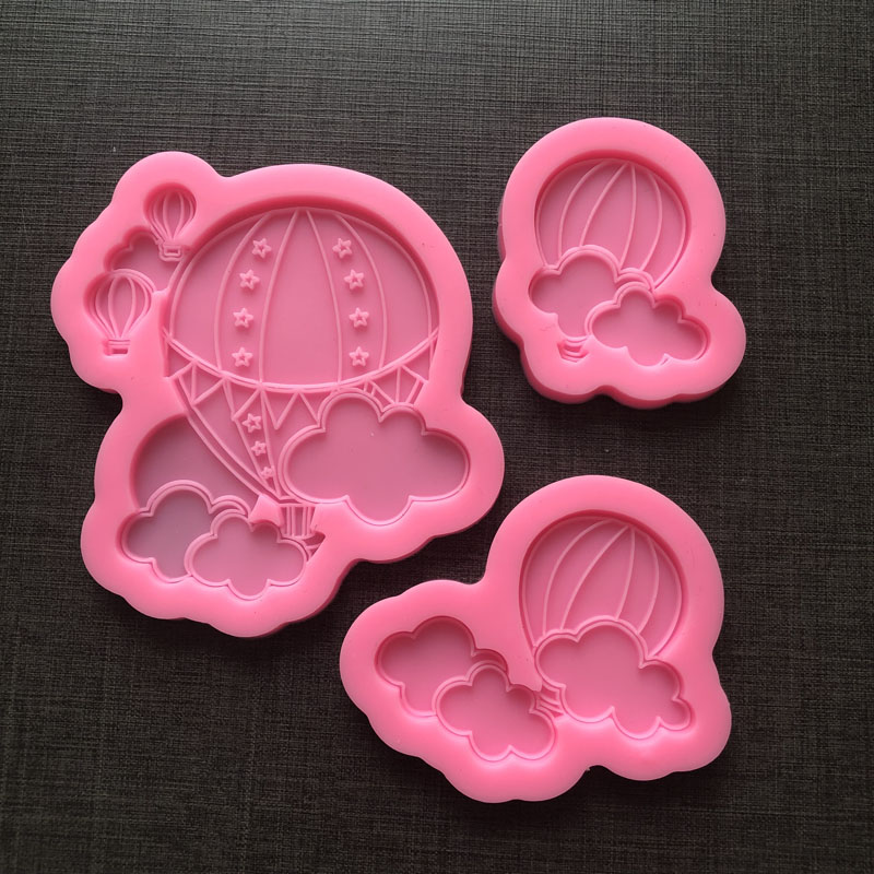 3D Printing With Silicone - Cloud RainbowซิลิโคนFondantแม่พิมพ์Hot Airบอลลูนช็อกโกแลตGumpasteแม่พิมพ์ 3Dเค้กตกแต่งเครื่องมือ