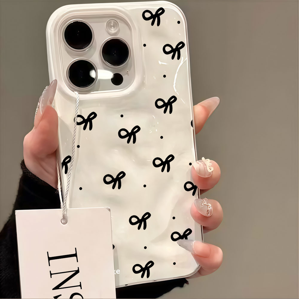 3D Printing With Silicone - เคสโทรศัพท์ลายหัวใจแดงคลื่นน้ำ 3D สำหรับ iPhone 17 16