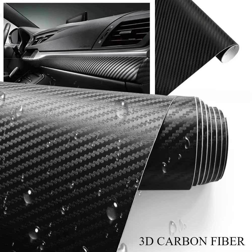 3D Printing Car - ใหม่ 3D คาร์บอนไฟเบอร์ฟิล์มสติกเกอร์กันน้ำแบบมีกาวในตัวสำหรับรถยนต์รถจักรยานยนต์ตกแต่งฟิล์มอุปกรณ์เสริม