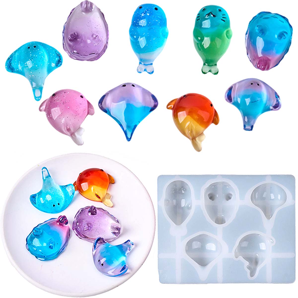 3D Printing With Silicone - แม่พิมพ์ซิลิโคนรูปปลากระเบน 3 มิติ สไตล์น่ารัก สำหรับทำพวงกุญแจ จี้กระเป๋า