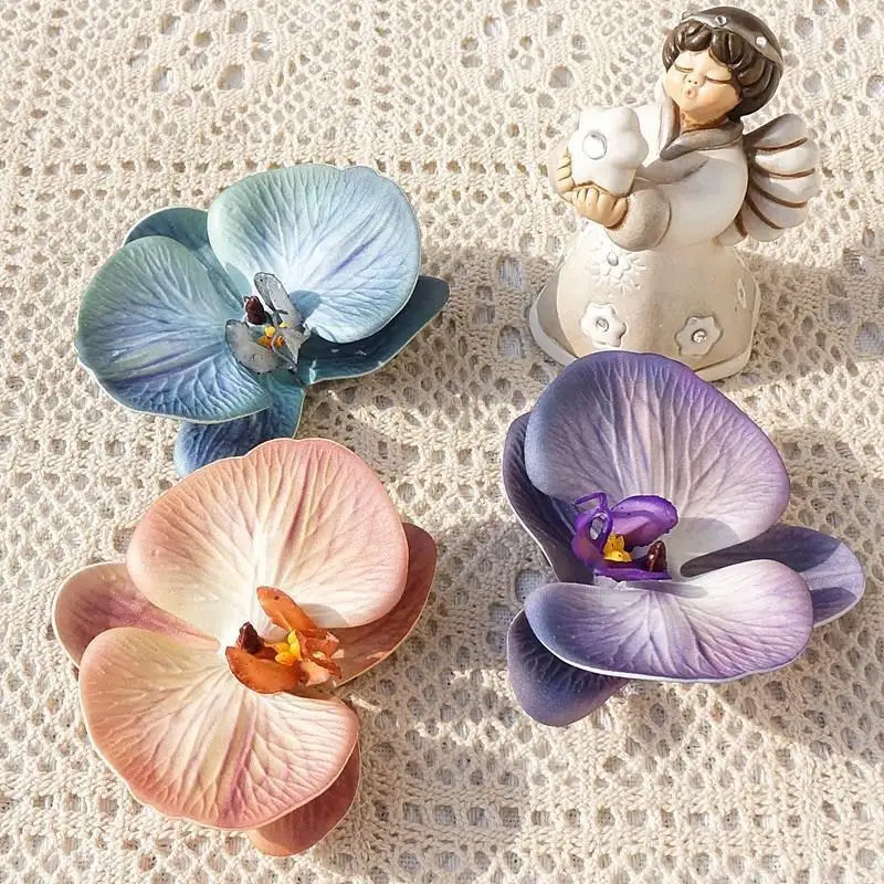 3D Printing With Silicone - เครื่องประดับศีรษะรูปดอกกล้วยไม้ผีเสื้อพิมพ์ 3 มิติ, ดอกไม้ประดิษฐ์จากผ้าฝ้ายและซิลิโคน, ของชำร่วยงานแต่งงาน, กล่องของขวัญงานเลี้ยง,