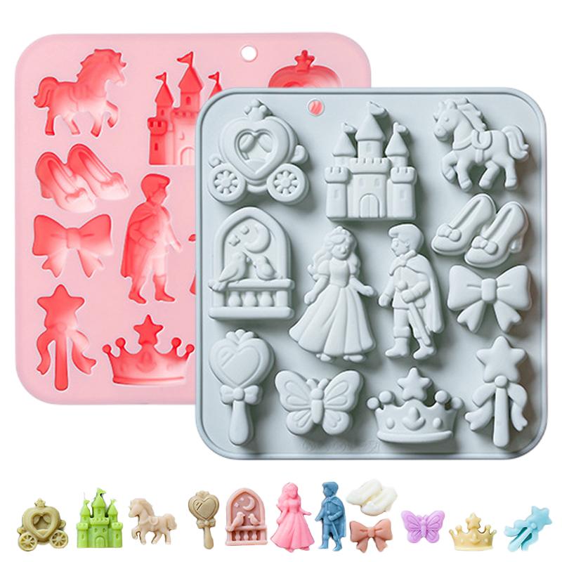 3D Printing With Silicone - แม่พิมพ์ซิลิโคน 3D รูปเจ้าชายเจ้าหญิง 12 ช่อง สำหรับตกแต่งเค้ก