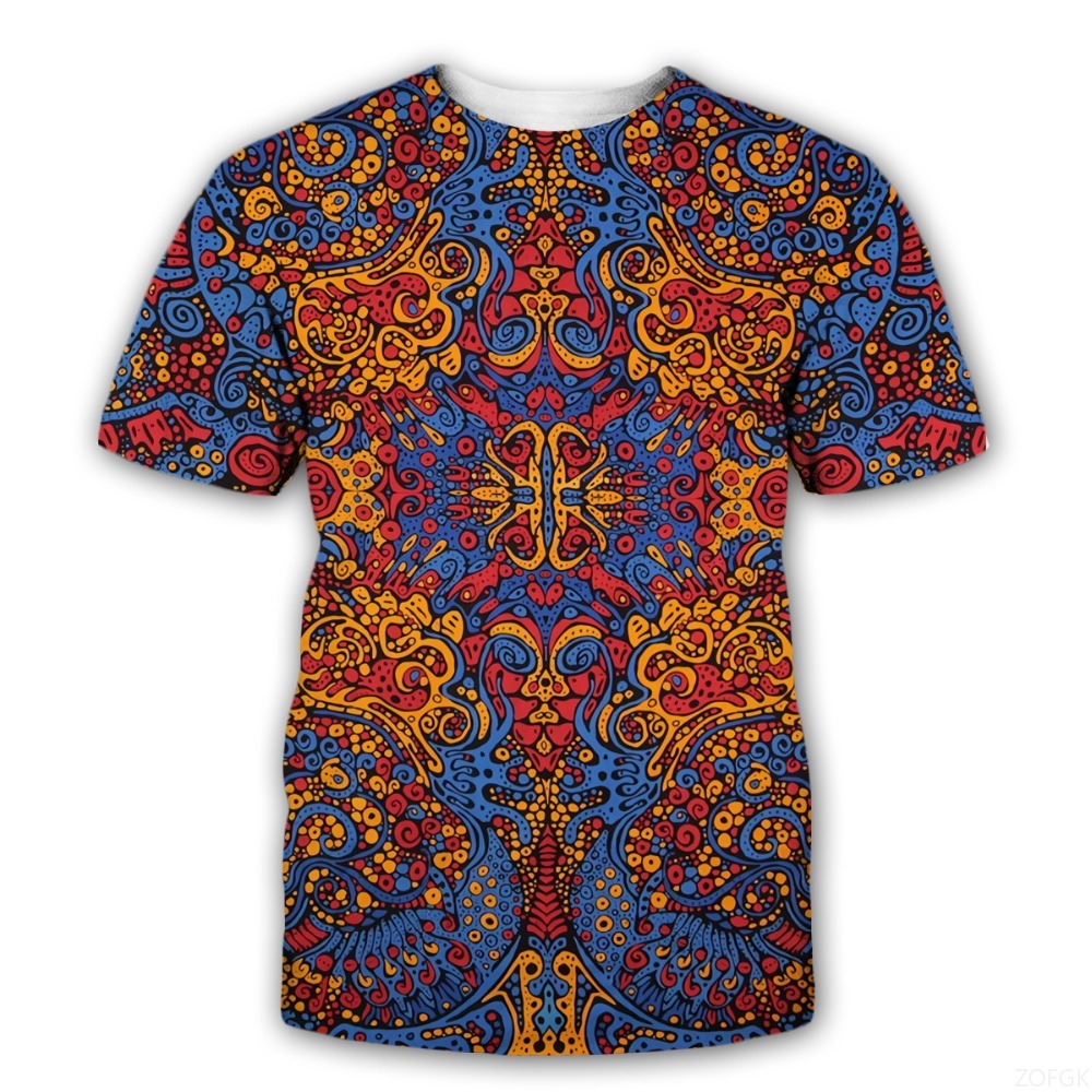 3D Printing Services - ใหม่สัญลักษณ์ลึกลับ Trippy 3D พิมพ์เสื้อยืดผู้ชายผู้หญิงเรืองแสงใน Dark แขนสั้น