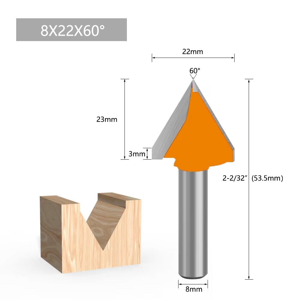 ดอกกัดไม้แบบ V ขนาด 8 มม. 1 ชิ - 3D Printing Online บทวิจารณ์และราคา
