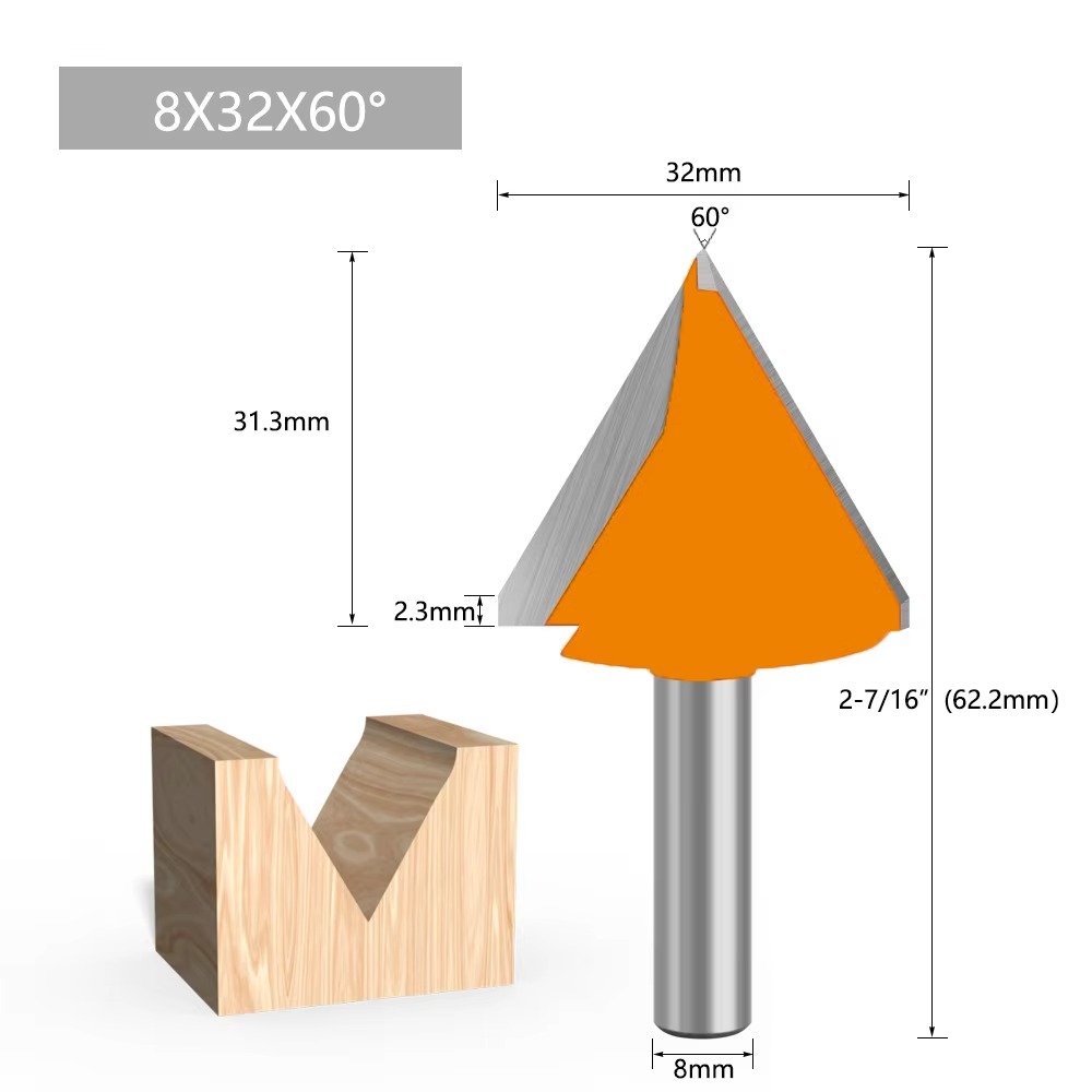 ดอกกัดไม้แบบ V ขนาด 8 มม. 1 ชิ - 3D Printing Online บทวิจารณ์และราคา