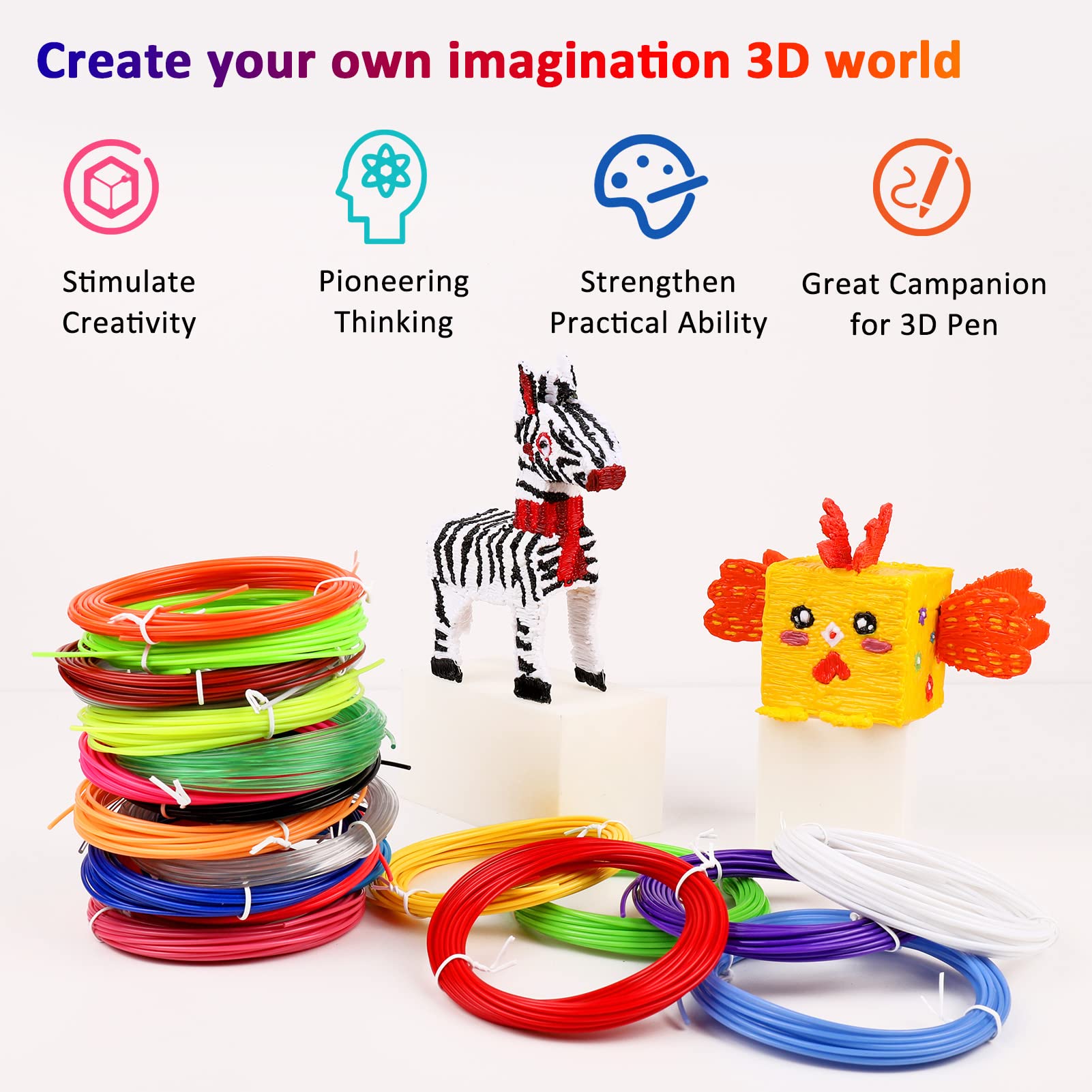 40/32/30 สี PLA Filament สําหร - 3D Printing Pen For Kids บทวิจารณ์และราคา