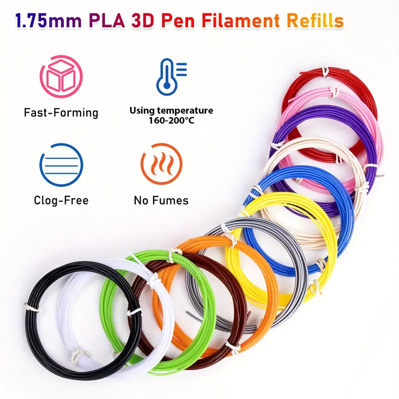40/32/30 สี PLA Filament สําหร - 3D Printing Pen For Kids บทวิจารณ์และราคา