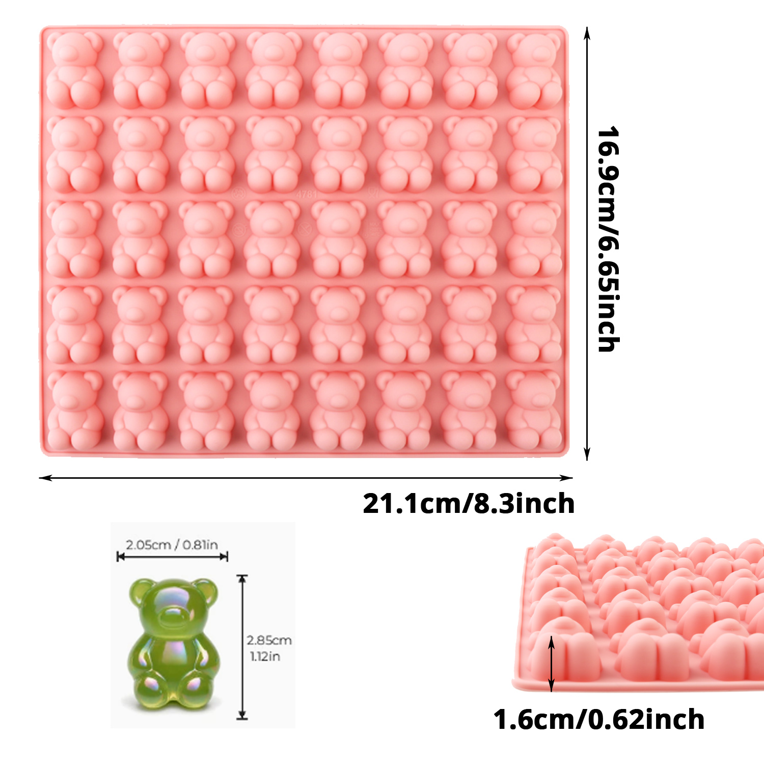 แม่พิมพ์ซิลิโคนรูปหมี 40 ช่อง  - 3D Printing With Silicone บทวิจารณ์และราคา